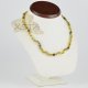 Amber necklace baroque polished green